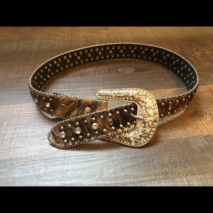 Girls calf hair western belt size 22